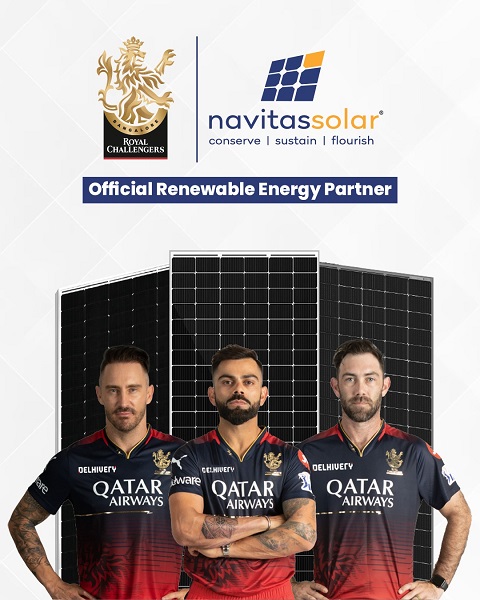 Navitas Solar Partners with Royal Challengers Bangalore (RCB) as its Official Renewable Energy Partner for T20 Season 2024