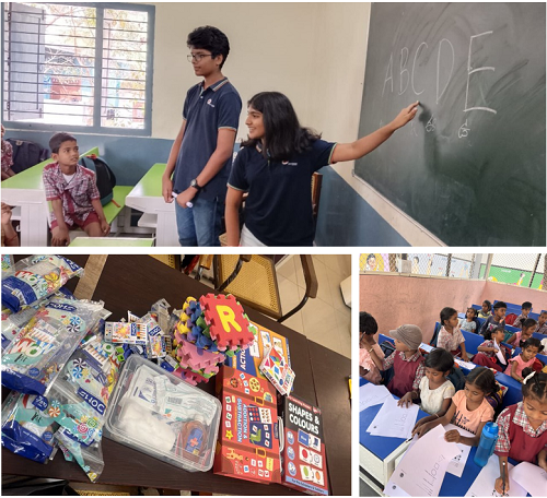 Manthan Students Conduct Classes for Government School Children and Donate Books to Help Set-up a Library