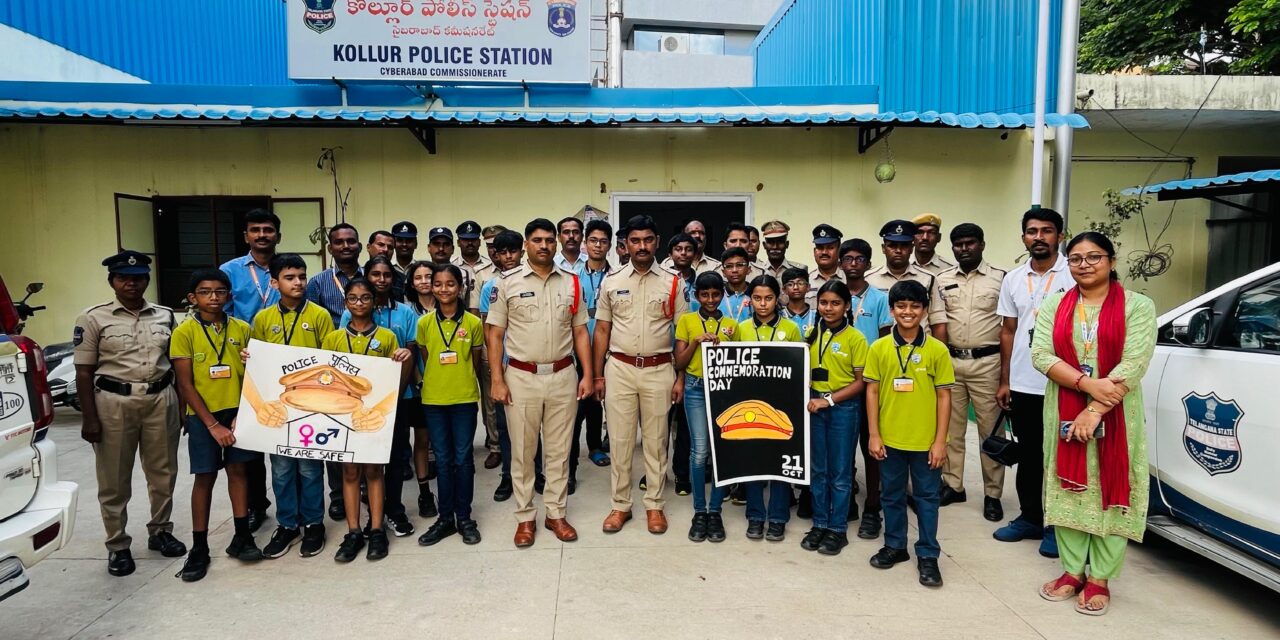 Manthan School Students Honor Police Officers with Handmade Cards on Police Commemoration Day