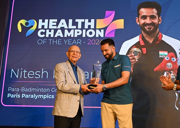 Paralympic Gold Medallist Nitesh Kumar Honoured as Health Champion of the Year 2024 in Happiest Health’s New ‘Health Champion’ Initiative