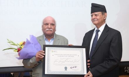 Inaugural Cheistha Kochhar Good Samaritan Award given to Suraj Prakash Vaid, the man of the Golden Hour