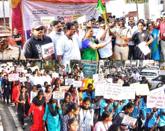 Sanghamitra ‘Peace Walk’ – Rotary International District 3234’s United Efforts with Queen Mary’s College to Combat Drug Addiction