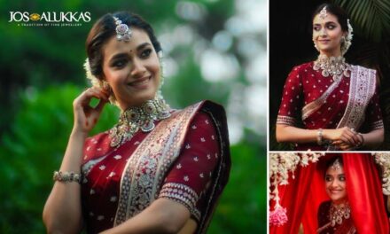 Jos Alukkas Crafts an Exclusive Ruby & Polki Necklace for Keerthy Suresh’s Wedding