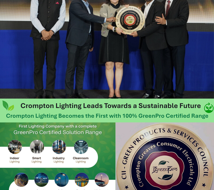 Crompton Becomes the First Lighting Company with a Complete GreenPro Certified Solution Range