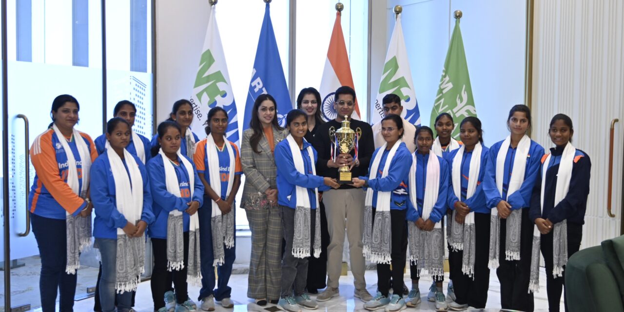 World T20 Champion Indian Women's Blind Cricket Team Meets Dr Payal Kanodia at M3M Foundation