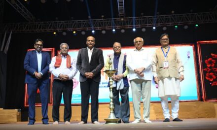 Gujarat CM Bhupendrabhai Patel, Cabinet Ministers, Kanubhai Desai, Jitubhai Vaghani, and Filmmaker Ashutosh Gowariker, Grace Namotsav at Sanskardham