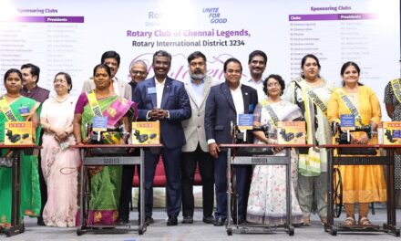 Rotary Club of Chennai Legends and Rotary District 3234 Donate 225 Sewing Machines to Women