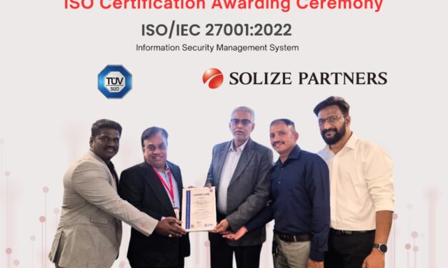 SOLIZE PARTNERS India Achieves ISO/IEC 27001:2022 Certification to Protect Engineering Data and Intellectual Property