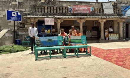 Bisleri International Installs Recycled Plastic Benches at Dwarkadhish Temple in Gujarat