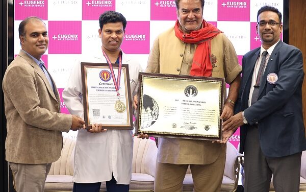 Eugenix Hair Sciences Sets The World Record for Highest Grafts in a Single Hair Transplant Sitting; Enters World Records Book of India
