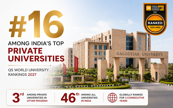 QS 2027 Places Galgotias University Among India's Top Private Universities for the Third Consecutive Year, Top 16 Nationally and Top 3 in UP