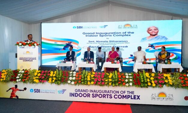 Union Minister of Finance and Corporate Affairs Inaugurates Indoor Sports Complex in Tiruchuli
